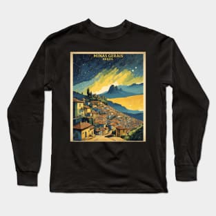 Minas Gerais Brazil Starry Night Vintage Tourism Travel Poster Long Sleeve T-Shirt